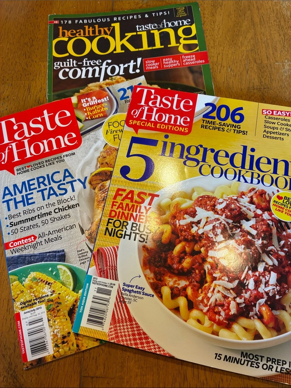 Taste of Home cookbooks - Lot of 3 - healthy cooking - America the Tasty - 5 Ing